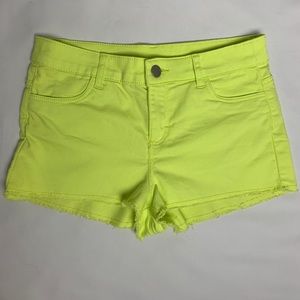 H&M Neon Yellow Cutoff Jean Shorts